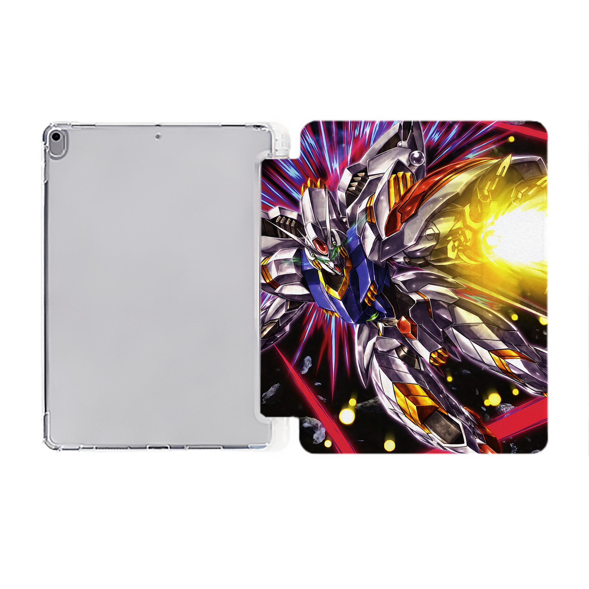 （画像用） 機動戦士ガンダム Mobile Suit Gundam IPad ケース ペン収納付き 三つ折りスタンド PUレザー×シリコン 対応機種9.5/10.5/10.9インチ